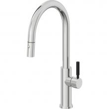 California Faucets K51-100-BST-PC - Pull-Down Kitchen Faucet with Button Sprayer  - High Arc Spout