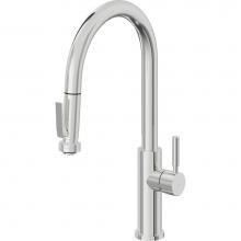 California Faucets K51-100SQ-ST-PC - Pull-Down Kitchen Faucet with Squeeze Sprayer  - High Arc Spout