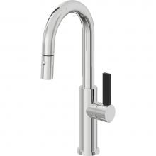 California Faucets K51-101-BFB-PC - Pull-Down Prep/Bar Faucet with Button Sprayer