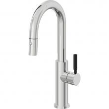 California Faucets K51-101-BST-PC - Pull-Down Prep/Bar Faucet with Button Sprayer