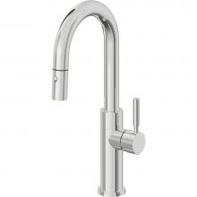 California Faucets K51-101-ST-PC - Pull-Down Prep/Bar Faucet with Button Sprayer