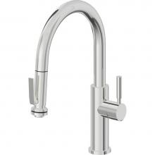 California Faucets K51-102SQ-ST-PC - Pull-Down Kitchen Faucet with Squeeze Sprayer  - Low Arc Spout