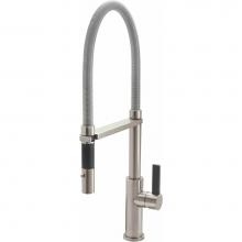 California Faucets K51-150-BFB-PC - Culinary Pull-Out Kitchen Faucet with Button Sprayer