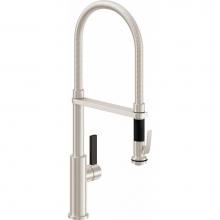 California Faucets K51-150SQ-BFB-PC - Culinary Pull-Out Kitchen Faucet with Squeeze Sprayer