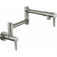 California Faucets K51-200-FB-PC - Pot Filler - Dual Handle Wall Mount - Contemporary