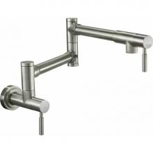 California Faucets K51-200-ST-PC - Pot Filler - Dual Handle Wall Mount - Contemporary