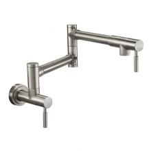 California Faucets K51-200-XX-PC - Pot Filler - Dual Handle Wall Mount - Contemporary