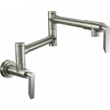 California Faucets K51-201-45-PC - Pot Filler - Dual Handle Wall Mount - Contemporary