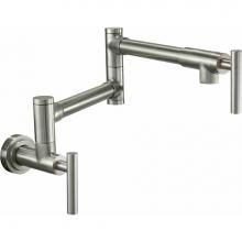 California Faucets K51-201-66-PC - Pot Filler - Dual Handle Wall Mount - Contemporary