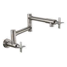 California Faucets K51-201-72-PC - Pot Filler - Dual Handle Wall Mount - Contemporary