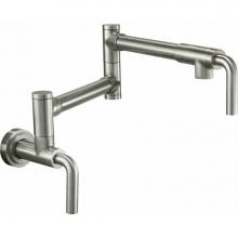 California Faucets K51-201-74-PC - Pot Filler - Dual Handle Wall Mount - Contemporary