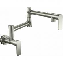 California Faucets K51-201-E4-PC - Pot Filler - Dual Handle Wall Mount - Contemporary