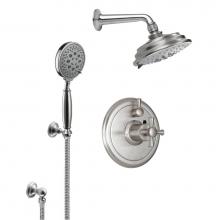 California Faucets KT02-48X.25-PC - Miramar Styletherm 1/2'' Thermostatic Shower System with Showerhead and Handshower on Ho