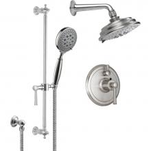 California Faucets KT03-48.25-PC - Miramar StyleTherm® 1/2'' Thermostatic Shower System with Handshower Slide Bar