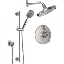 California Faucets KT03-66.25-PC - Tiburon StyleTherm® 1/2'' Thermostatic Shower System with Handshower Slide Bar