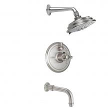 California Faucets KT04-48X.25-PC - Miramar Styletherm 1/2'' Thermostatic Shower System with Showerhead and  Tub Spout