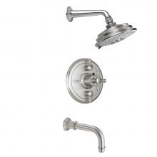 California Faucets KT05-48X.25-PC - Miramar Styletherm 1/2'' Thermostatic Shower System with Showerhead and  Tub Spout