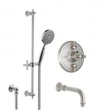 California Faucets KT06-48X.25-PC - Miramar Styletherm 1/2'' Thermostatic Shower System with Handshower Slide Bar and Tub Sp