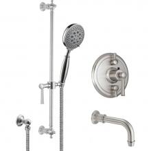 California Faucets KT06-48.25-PC - Miramar StyleTherm® 1/2'' Thermostatic Shower System with Handshower Slide Bar and