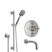 California Faucets KT06-65.25-PC - Tiburon Styletherm 1/2'' Thermostatic Shower System with Handshower Slide Bar and Tub Sp