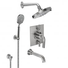 California Faucets KT07-30K.25-PC - Descanso StyleTherm® 1/2'' Thermostatic Shower System with Handshower Hook and Tub