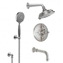 California Faucets KT07-48X.25-PC - Miramar Styletherm 1/2'' Thermostatic Shower System with Handshower Hook and Tub Spout