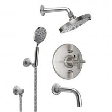 California Faucets KT07-65.25-PC - Tiburon Styletherm 1/2'' Thermostatic Shower System with Handshower Hook and Tub Spout