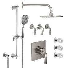 California Faucets KT08-30K.25-RBZ - Descanso Styletherm 3/4'' Thermostatic Shower System with Body Spray, Hand Shower on Sli