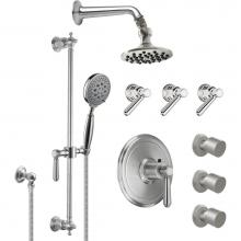 California Faucets KT08-33.25-PC - Montecito StyleTherm® 3/4'' Thermostatic Shower System with Body Spray, Handshower