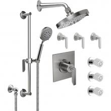 California Faucets KT08-45.25-PC - Rincon Bay StyleTherm® 3/4'' Thermostatic Shower System with Body Spray, Handshower