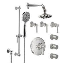 California Faucets KT08-48.25-RBZ - Miramar Styletherm 3/4'' Thermostatic Shower System with Body Spray, Hand Shower on Slid