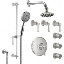 California Faucets KT08-48.25-PC - Miramar StyleTherm® 3/4'' Thermostatic Shower System with Body Spray, Handshower on