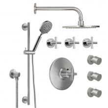 California Faucets KT08-65.25-PC - Tiburon Styletherm 1/2'' Thermostatic Shower System with Body Spray, Handshower on Slide