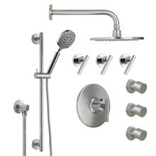 California Faucets KT08-66.25-RBZ - Tiburon Styletherm 3/4'' Thermostatic Shower System with Body Spray, Hand Shower on Slid