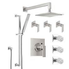 California Faucets KT08-77.20-RBZ - Morro Bay Styletherm 3/4'' Thermostatic Shower System with Body Spray, Hand Shower on Sl