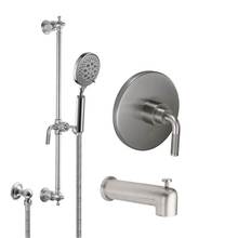 California Faucets KT11-30K.25-PC - Descanso Pressure Balance Shower System with Hand Shower on Slide Bar and Tub Spout