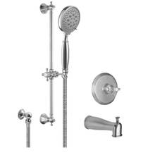 California Faucets KT11-47.25-PC - Monterey  Pressure Balance Shower System with Hand Shower on Slide Bar and Tub Spout