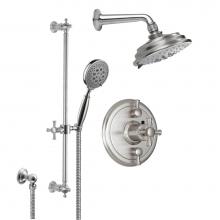 California Faucets KT12-48X.25-PC - Miramar Styletherm 1/2'' Thermostatic Shower System with Showerhead and Handshower on Ho