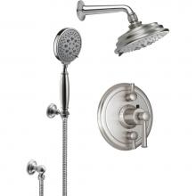 California Faucets KT12-48.25-PC - Miramar StyleTherm® 1/2'' Thermostatic Shower System with Showerhead and Handshower