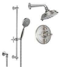 California Faucets KT13-48X.25-PC - Miramar Styletherm 1/2'' Thermostatic Shower System with Showerhead and Handshower on Sl