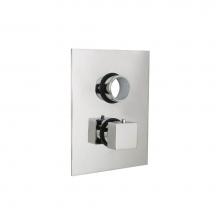 Huntington Brass PCB85601-1 - Square Thermostatic Valve Faceplate Trim(Include Thermostatic Handle),Chrome