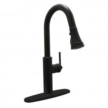 Huntington Brass K1930049-MYJ - Crest Kitchen Pulldown With Deck Plate In Matte Black