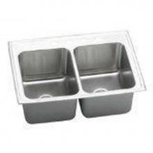 Elkay DLR372210X - 18 Gauge 37'' X 22'' X 10.125'' Double Bowl Kitchen Sink