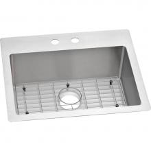 Elkay ECTSR25229TBG2 - Crosstown 18 Gauge Stainless Steel 25'' x 22'' x 9'', 2-Hole Single