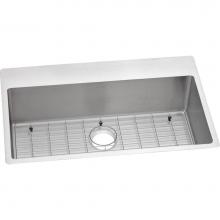 Elkay ECTSRS33229TBG0 - Crosstown 18 Gauge Stainless Steel 33'' x 22'' x 9'', 0-Hole Single