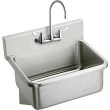 Elkay EWS3120W4C - Stainless Steel 31'' x 19.5'' x 10-1/2'', Wall Hung Single Bowl Hand