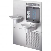 Elkay HTHBWF-OVLSER-I - Halsey Taylor HydroBoost Bottle Filling Station, & Integral OVL-II Fountain, Filtered 8 GPH St