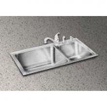 Elkay LFGR3722X - 18 Gauge 37'' X 22'' X 10'' Double Bowl Sink