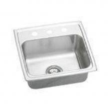 Elkay LRAD191955X - 18 Gauge 19.5'' X 19'' X 5.5'' Single Bowl Kitchen Sink