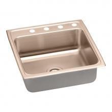 Elkay LRAD2222400-CU - Antimicrobial Copper 22 x 22 x 4 Single Bowl Drop-in ADA Sink